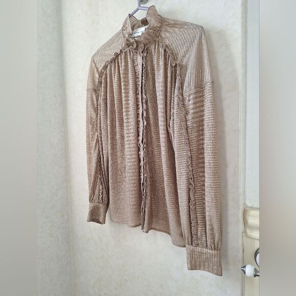 ANTIK BATIK L goldyone blouse, ruffle detail - Picture 4 of 12